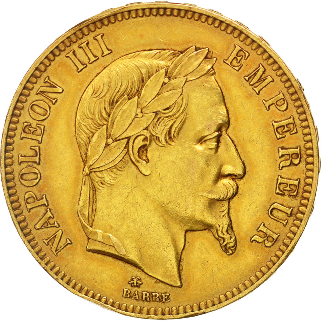 FRANCE, Napoléon III, 100 Francs, 1867, Paris, KM #802.1, AU(50-53), Gold, G...