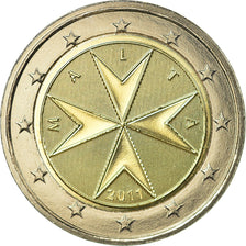Malta, 2 Euro, 2011, MS(63), Bimetaliczny, KM:132