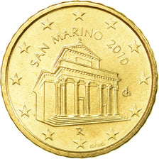 San Marino, 10 Euro Cent, 2010, MS(63), Brass, KM:482