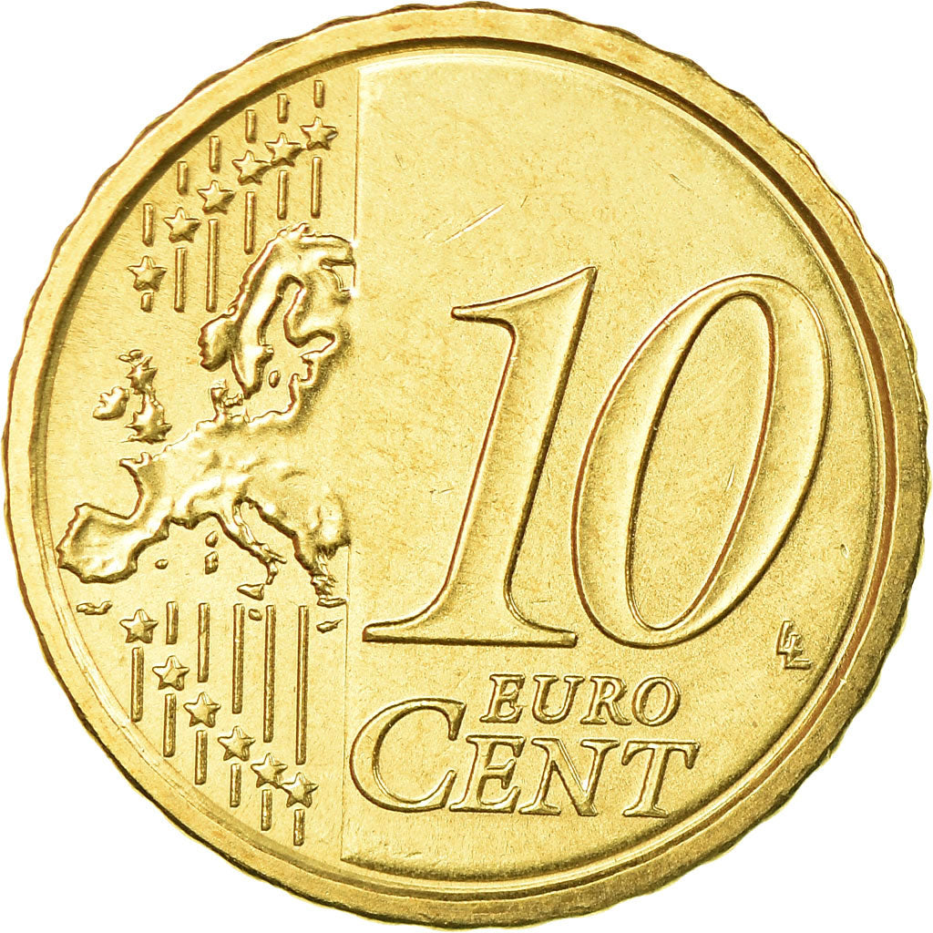 San Marino, 10 Euro Cent, 2010, MS(63), Brass, KM:482