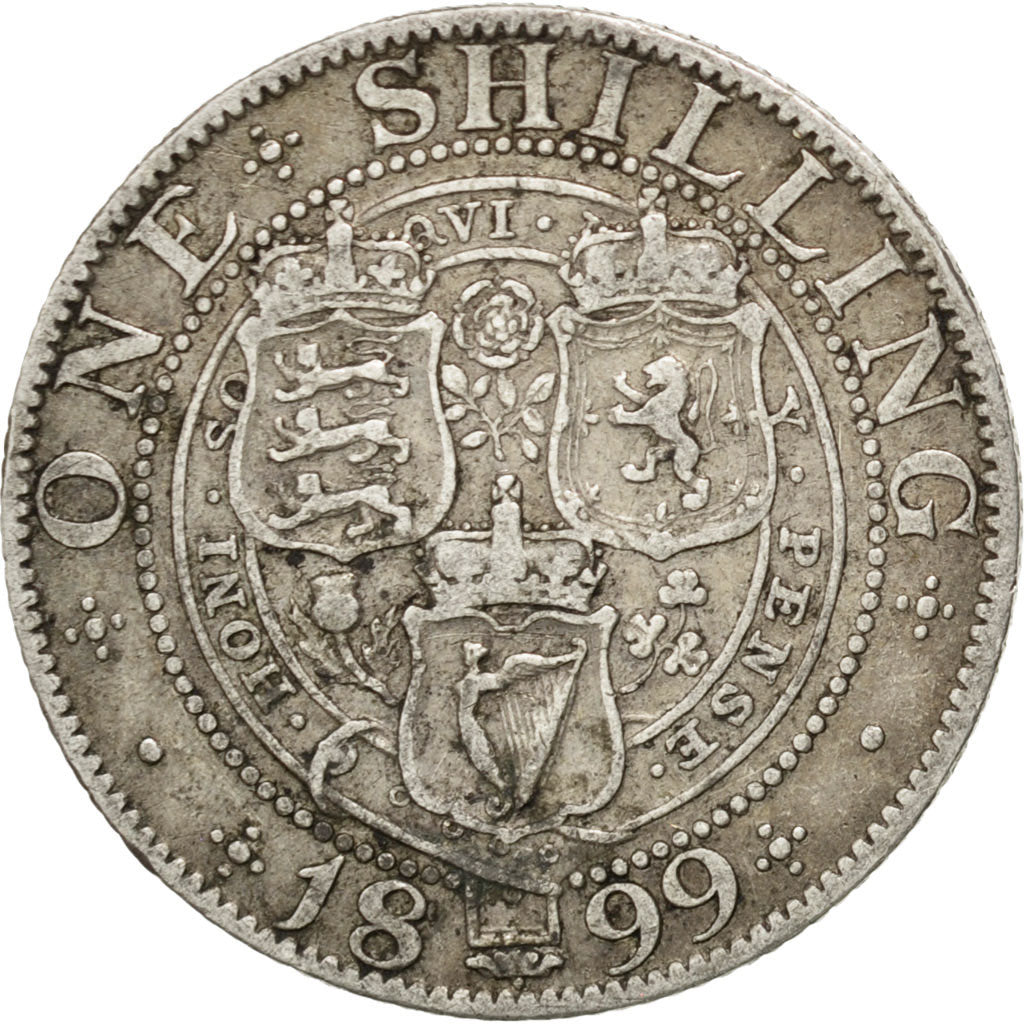 GREAT BRITAIN, Shilling, 1899, KM #780, VF(30-35), Silver, 23.5, 5.56