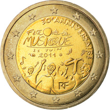 Francja, 2 Euro, Fête Musique, 2011, Paris, AU(55-58), Bimetaliczny, KM:1789