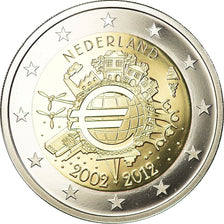 Netherlands, 2 Euro, 10 ans de l'Euro, 2012, Proof, MS(65-70), Bi-Metallic