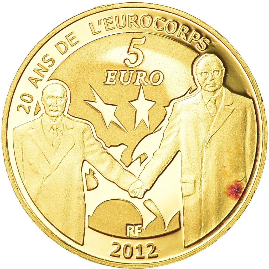 Francja, 5 Euro, Europa, 2012, Proof, MS(65-70), Złoto, Gadoury:EU530, KM:1851