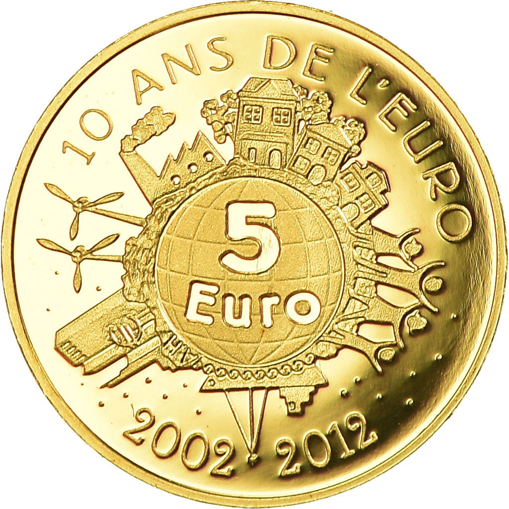 Francia, 5 Euro, 2012, Proof, FDC, Oro, Gadoury:EU525, KM:1890