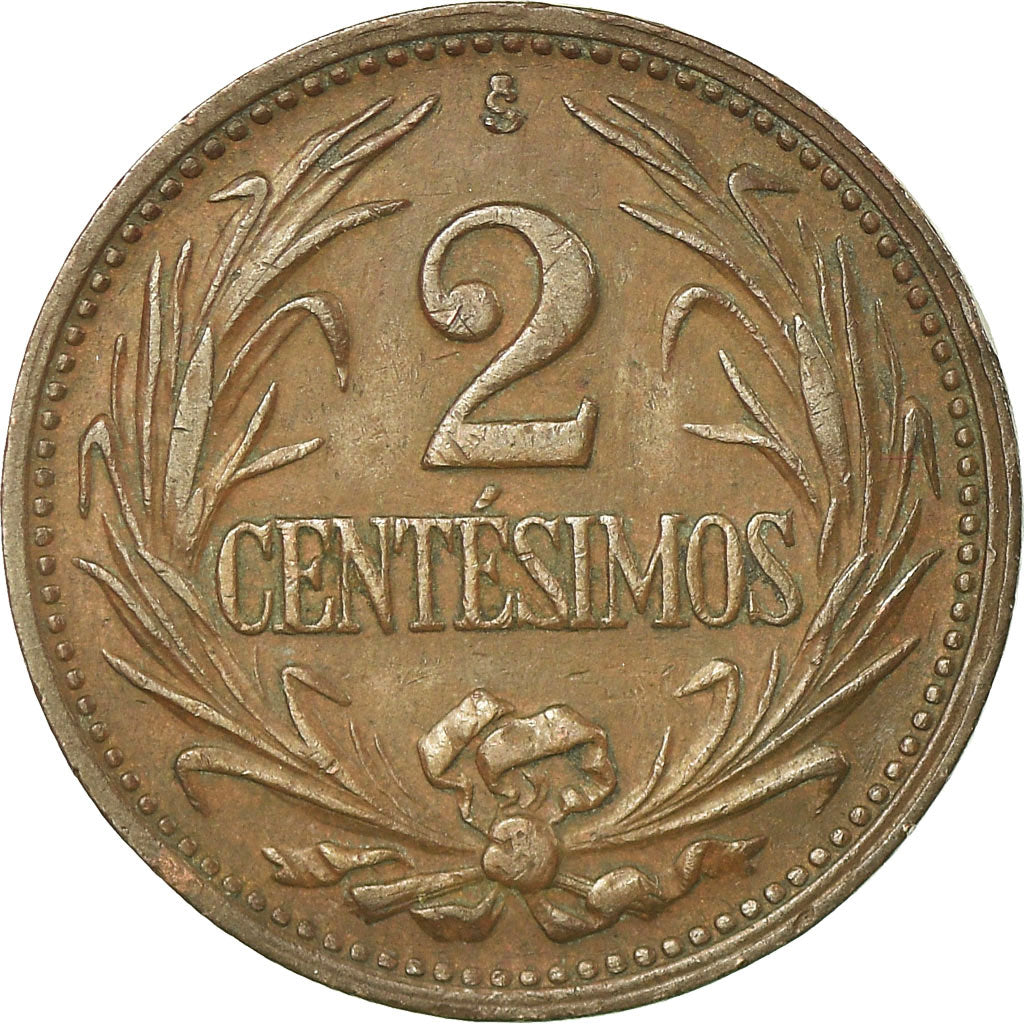 Coin, Uruguay, 2 Centesimos, 1943, Santiago, EF(40-45), Copper-Tin-Zinc, KM:20a