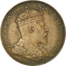 Coin, Jersey, Edward VII, 1/24 Shilling, 1909, EF(40-45), Bronze, KM:9