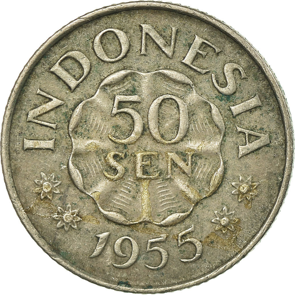 Monnaie, Indonésie, 50 Sen, 1955, TTB, Copper-nickel, KM:10.1