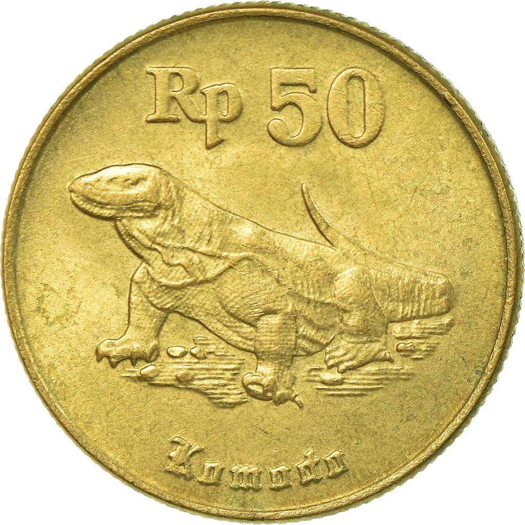 Coin, Indonesia, 50 Rupiah, 1996, EF(40-45), Aluminum-Bronze, KM:52