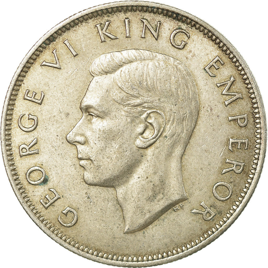 Moneta, Nuova Zelanda, George VI, 1/2 Crown, 1943, BB, Argento, KM:11