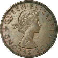 Moneta, Nowa Zelandia, Elizabeth II, Penny, 1956, EF(40-45), Bronze, KM:24.2