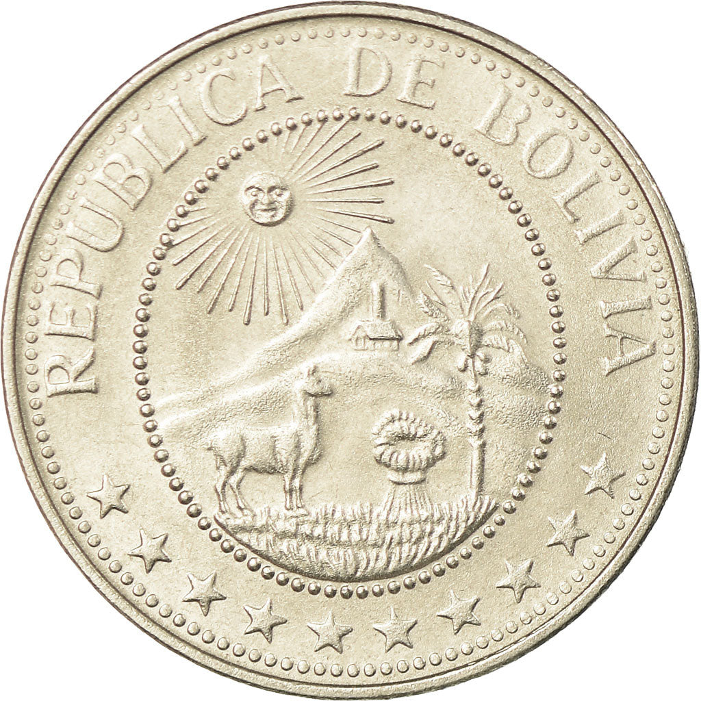 Coin, Bolivia, 20 Centavos, 1973, AU(55-58), Nickel Clad Steel, KM:189
