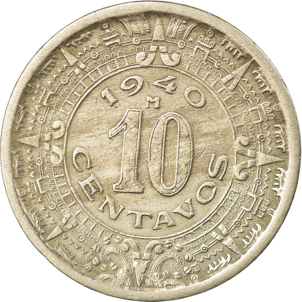 Moneda, México, 10 Centavos, 1940, Mexico City, MBC, Cobre - níquel, KM:432