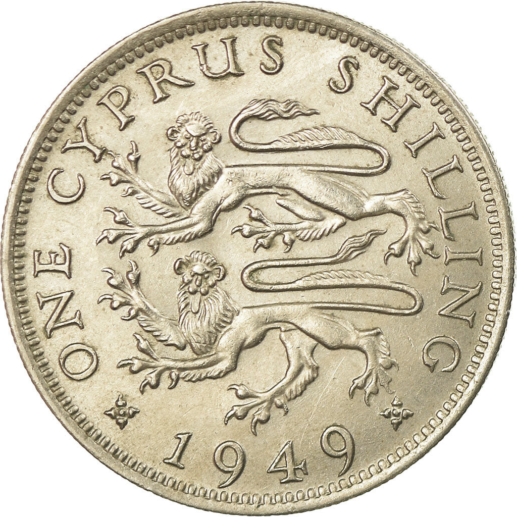 Coin, Cyprus, Shilling, 1949, AU(55-58), Copper-nickel, KM:31