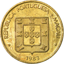 Coin, Macau, 20 Avos, 1983, EF(40-45), Brass, KM:21