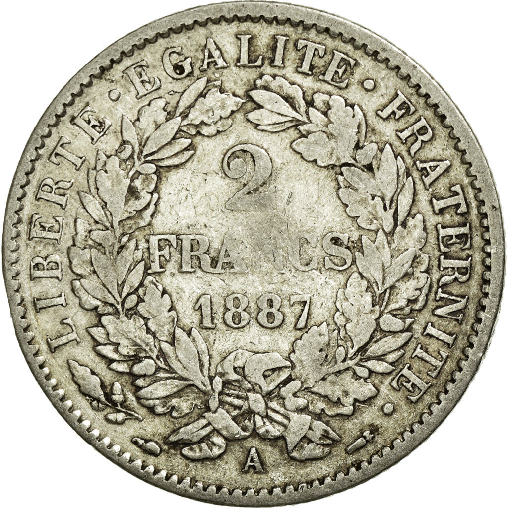 Monnaie, France, Cérès, 2 Francs, 1887, Paris, TB+, Argent, KM:817.1