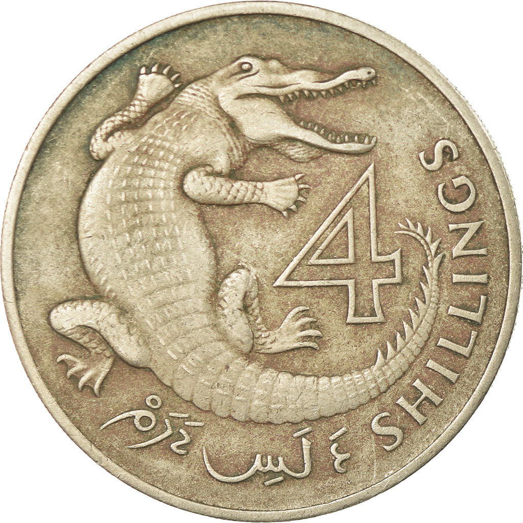 Coin, GAMBIA, THE, 4 Shillings, 1966, EF(40-45), Copper-nickel, KM:6
