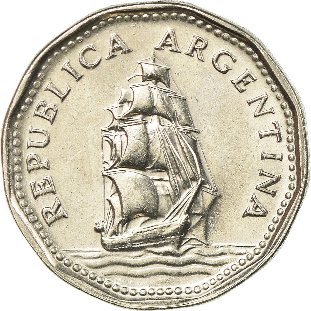 Coin, Argentina, 5 Pesos, 1962, AU(55-58), Nickel Clad Steel, KM:59
