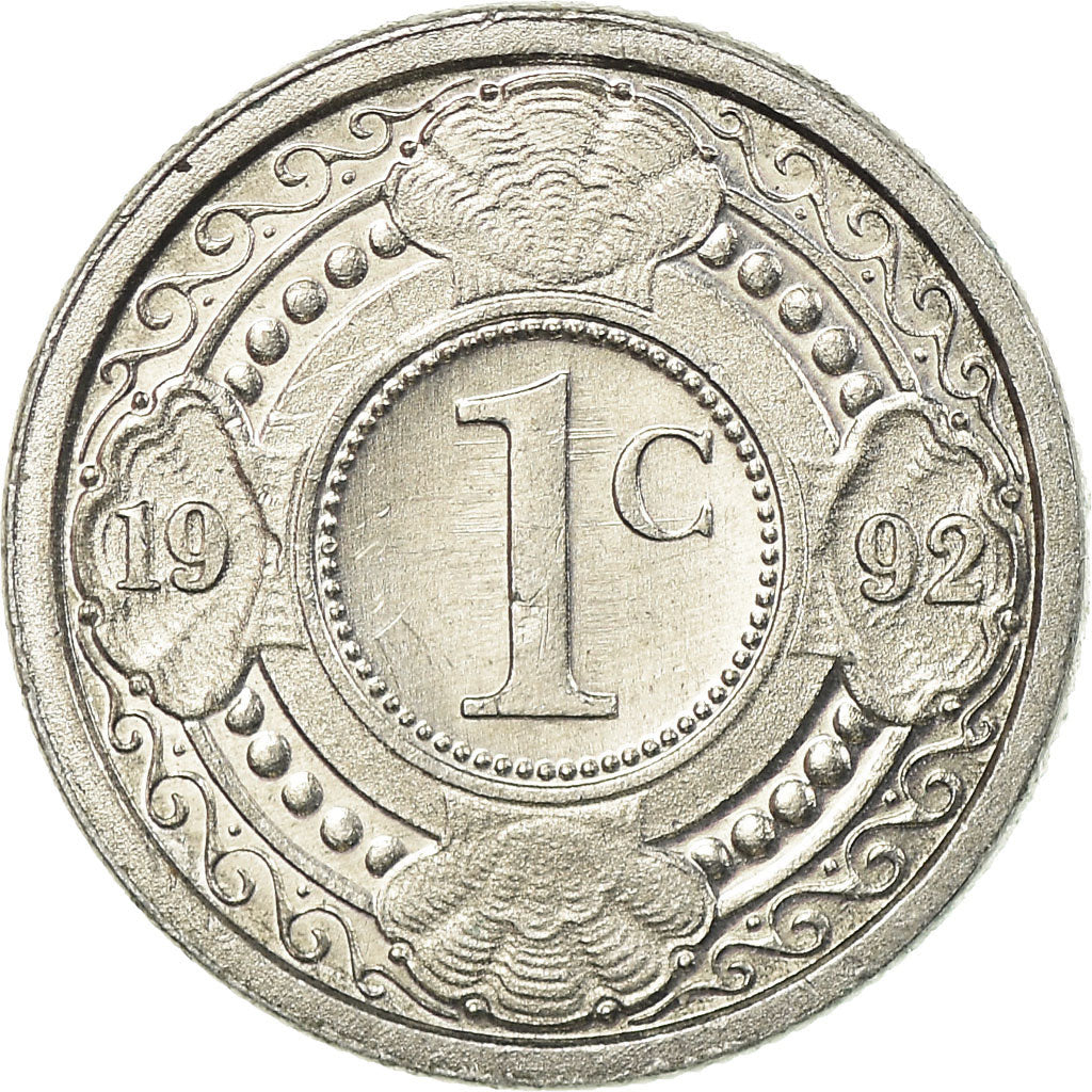 Coin, Netherlands Antilles, Beatrix, Cent, 1992, Utrecht, AU(55-58), Aluminum
