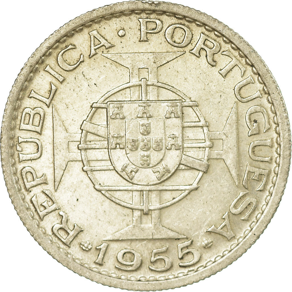Moneta, Angola, 10 Escudos, 1955, SPL-, Argento, KM:73