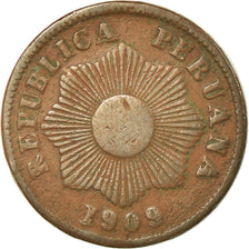 Moneda, Perú, Centavo, 1909, BC+, Bronce, KM:211