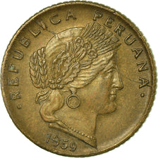 Moneta, Perù, 5 Centavos, 1959, BB, Ottone, KM:223.2