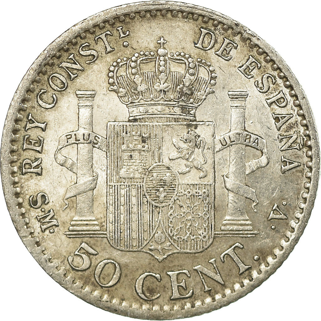 Coin, Spain, Alfonso XIII, 50 Centimos, 1904, EF(40-45), Silver, KM:723