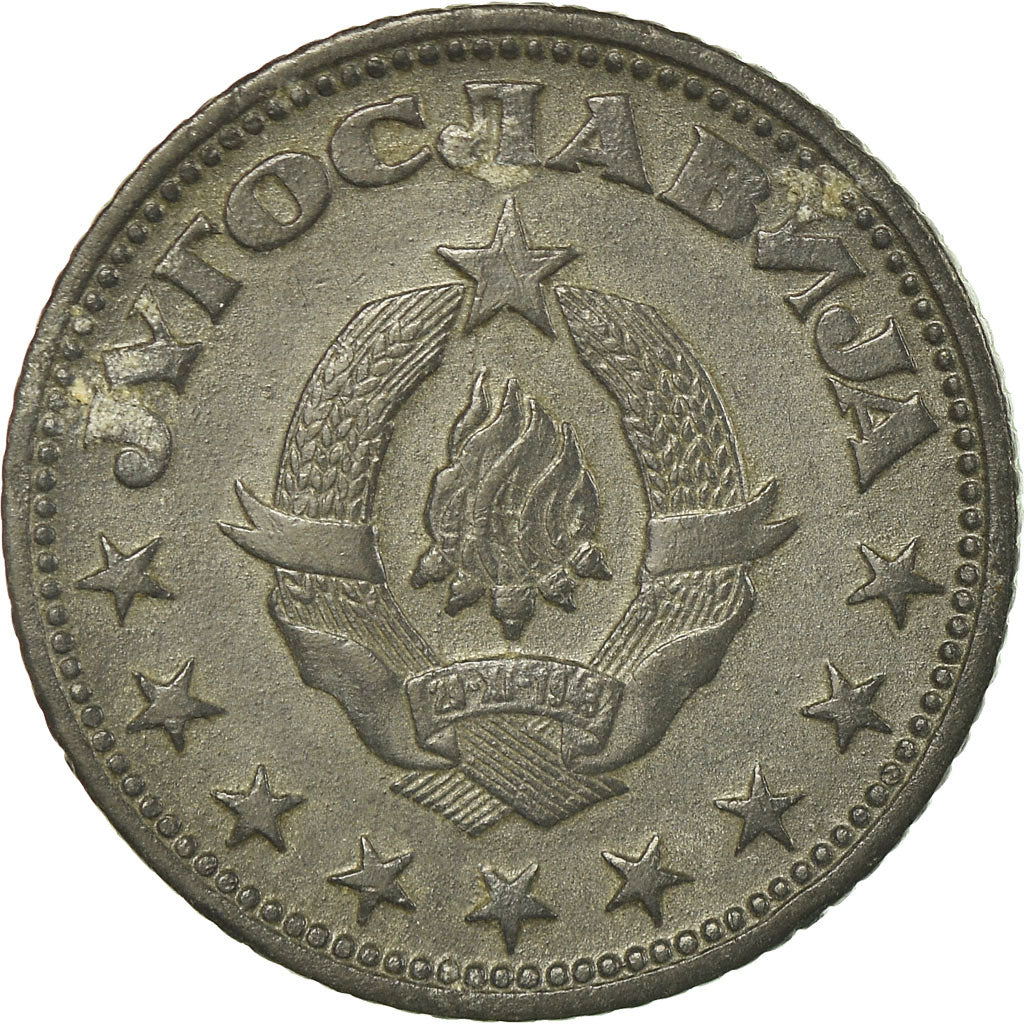 Coin, Yugoslavia, 2 Dinara, 1945, EF(40-45), Zinc, KM:27