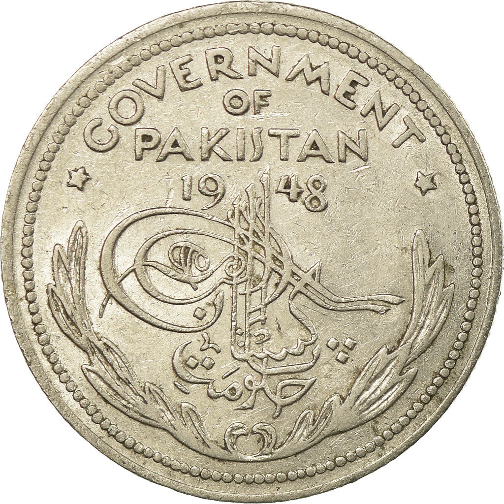 Coin, Pakistan, 1/2 Rupee, 1948, EF(40-45), Nickel, KM:6
