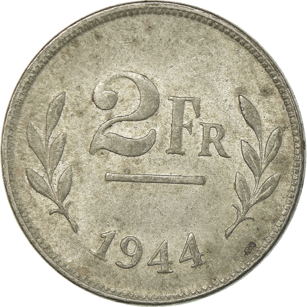 Coin, Belgium, 2 Francs, 2 Frank, 1944, EF(40-45), Zinc Coated Steel, KM:133