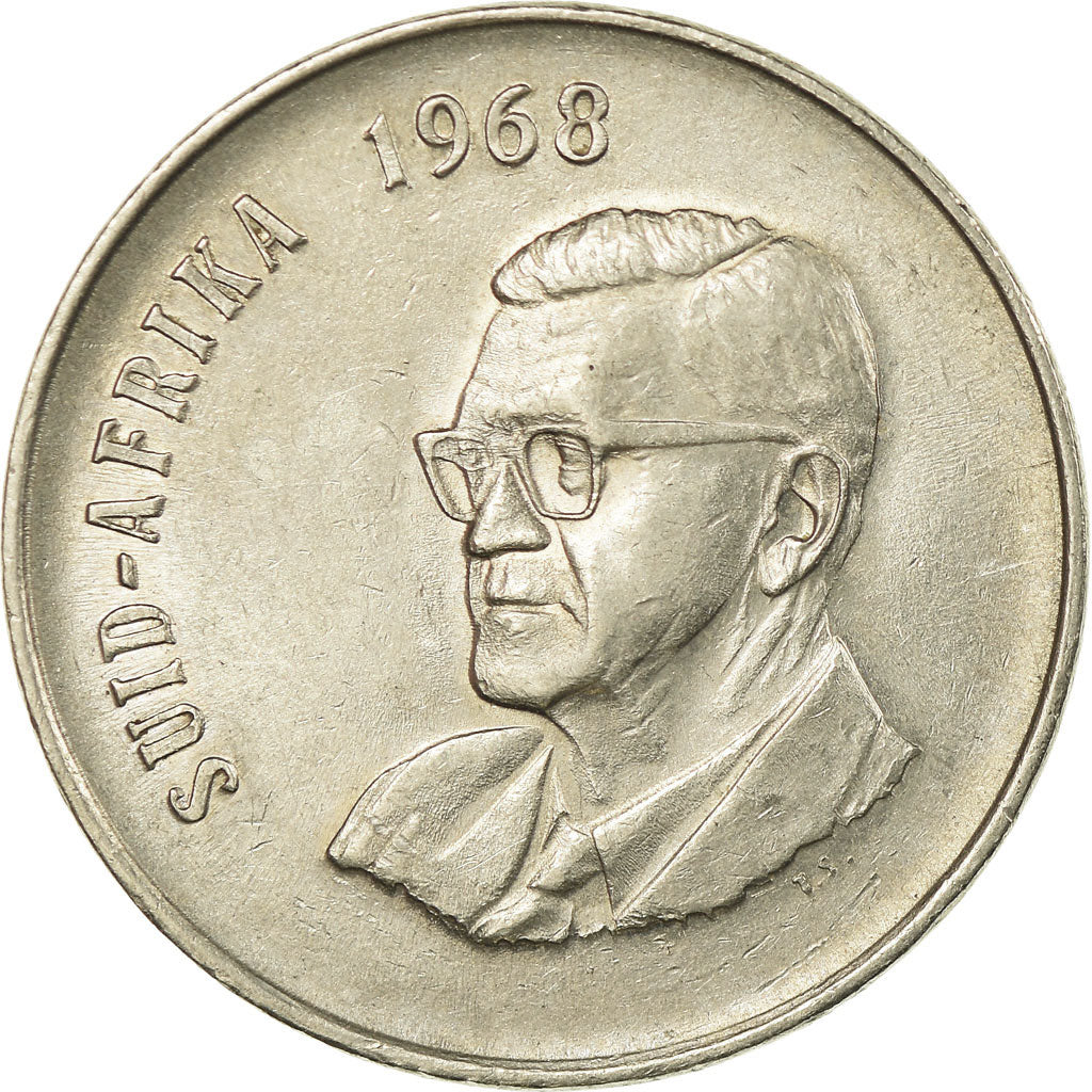 Moneta, Sudafrica, 50 Cents, 1968, BB, Nichel, KM:79.2