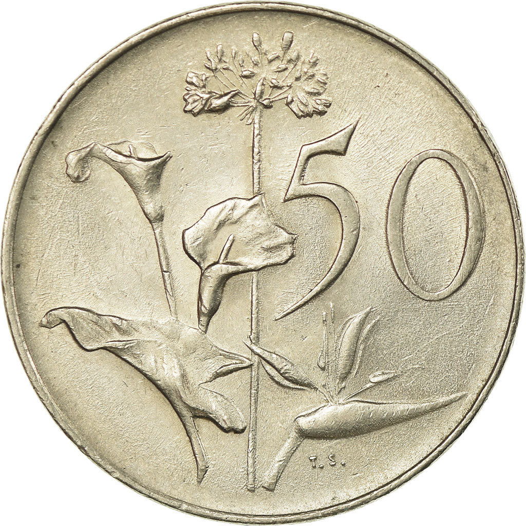 Moneta, Sudafrica, 50 Cents, 1968, BB, Nichel, KM:79.2