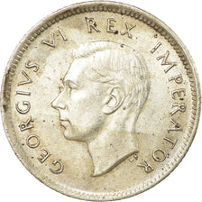 Moneta, Sudafrica, George VI, 6 Pence, 1941, BB, Argento, KM:27