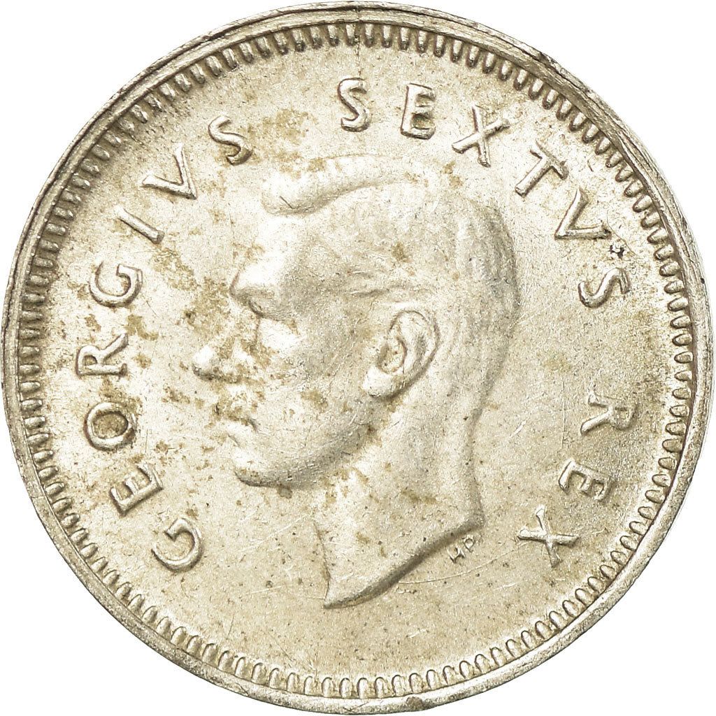 Münze, Südafrika, George VI, 3 Pence, 1952, SS, Silber, KM:35.2