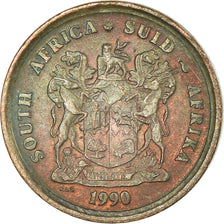 Coin, South Africa, Cent, 1990, EF(40-45), Copper Plated Steel, KM:132
