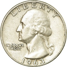 Coin, United States, Washington Quarter, Quarter, 1963, U.S. Mint, Denver