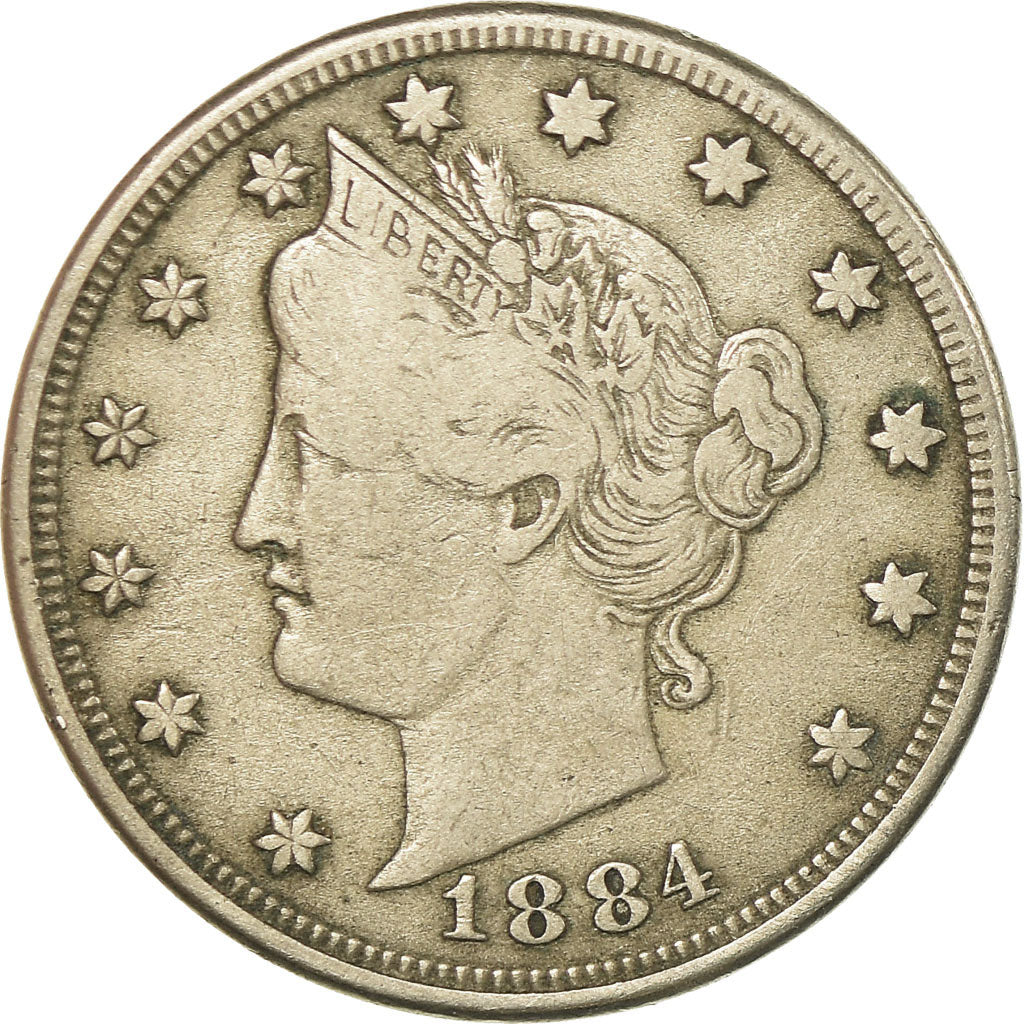 Moneta, USA, Liberty Nickel, 5 Cents, 1884, U.S. Mint, Philadelphia, EF(40-45)