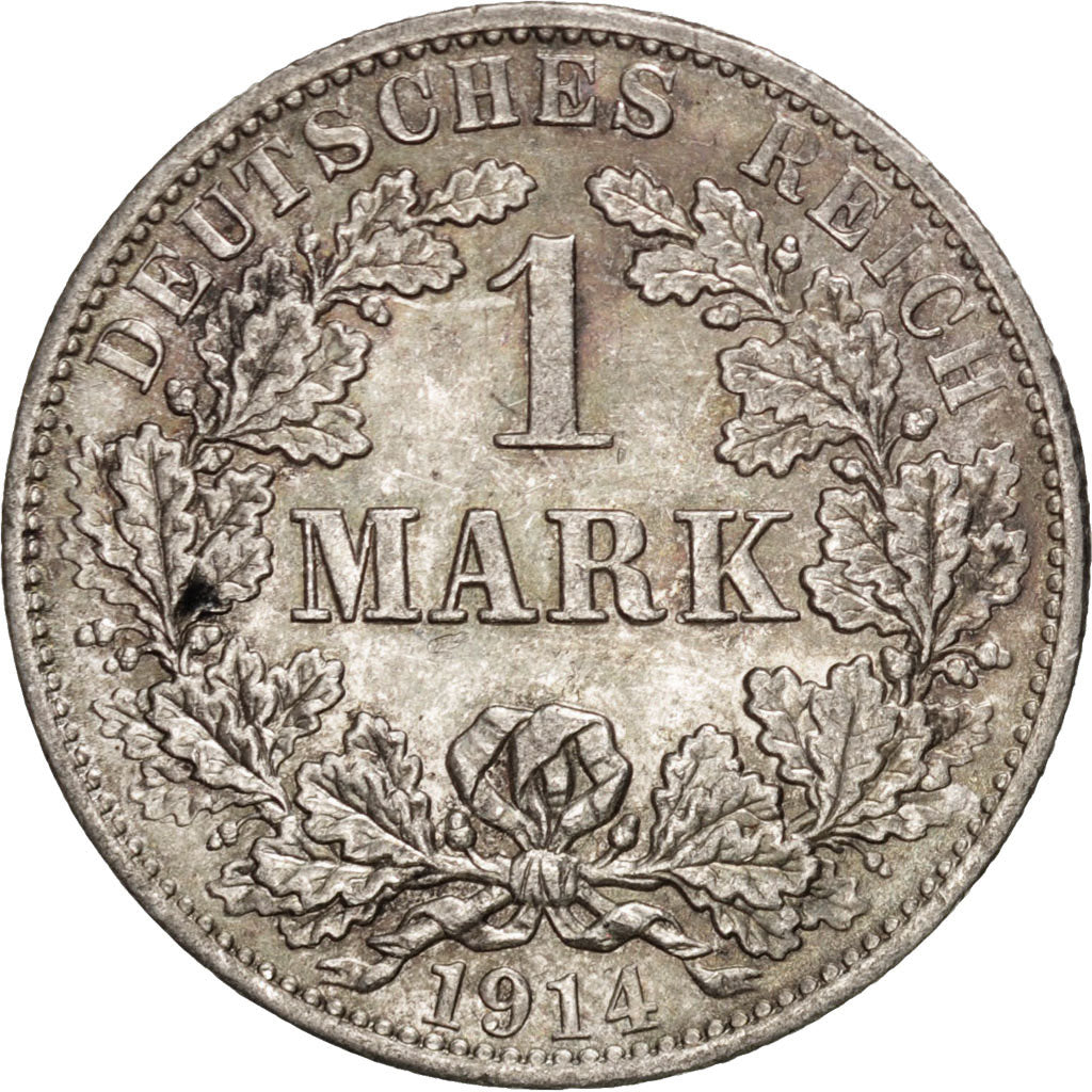 GERMANY - EMPIRE, Mark, 1914, Berlin, KM #14, AU(50-53), Silver, 24, 5.54