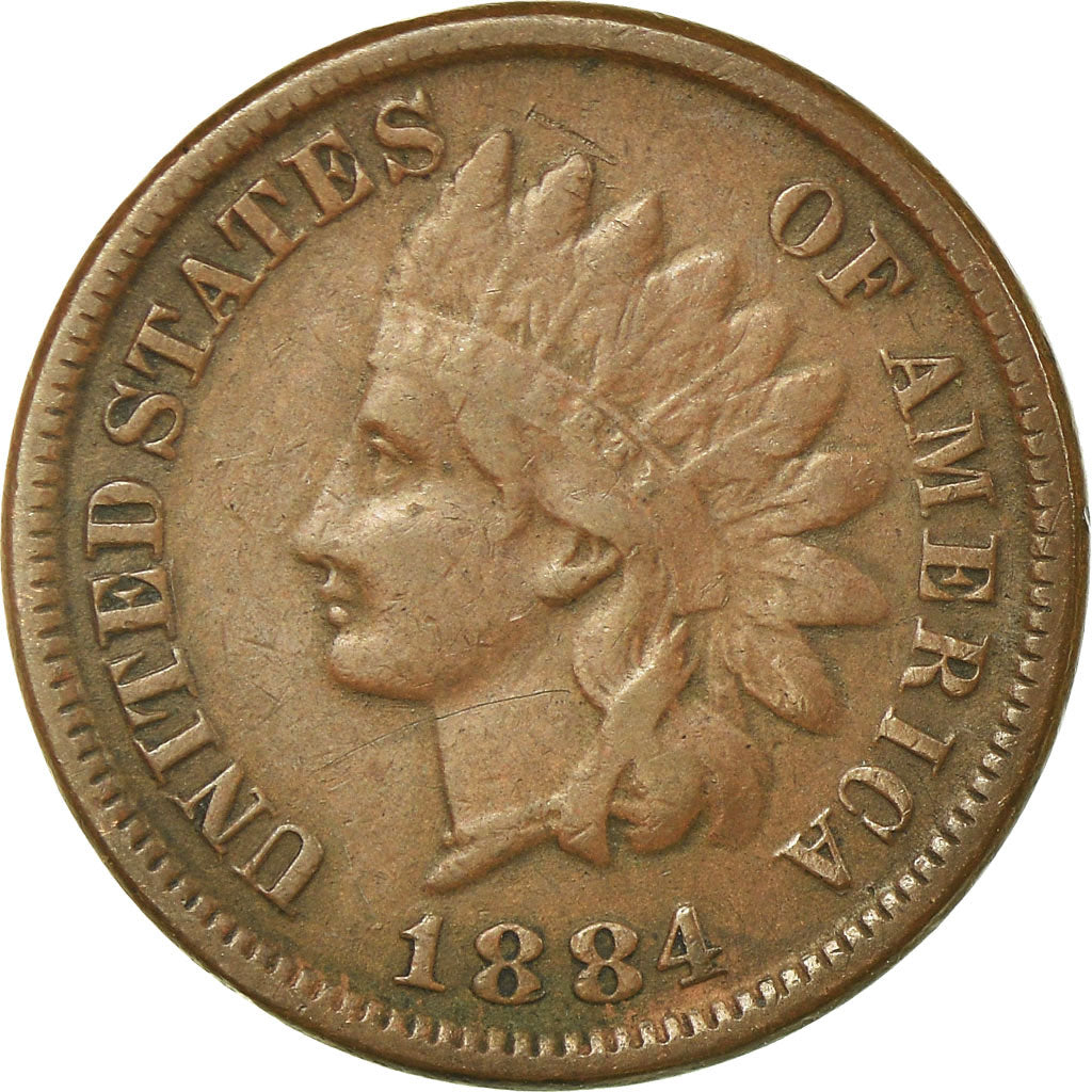 Coin, United States, Indian Head Cent, Cent, 1884, U.S. Mint, Philadelphia