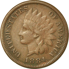 Coin, United States, Indian Head Cent, Cent, 1884, U.S. Mint, Philadelphia