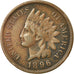 Coin, United States, Indian Head Cent, Cent, 1896, U.S. Mint, Philadelphia