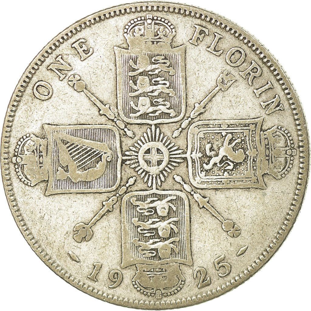 Coin, Great Britain, George V, Florin, Two Shillings, 1925, VF(20-25), Silver