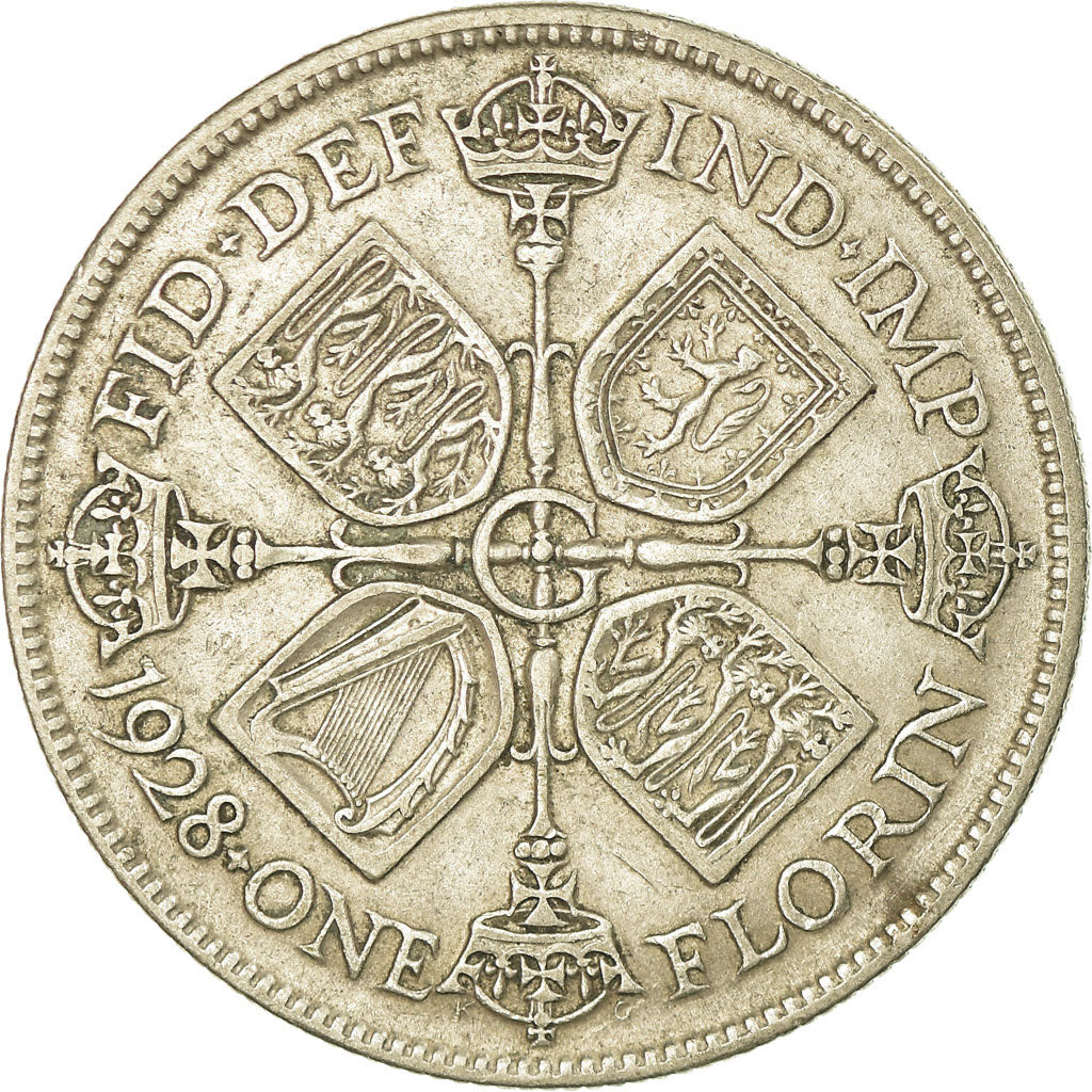 Coin, Great Britain, George V, Florin, Two Shillings, 1928, EF(40-45), Silver