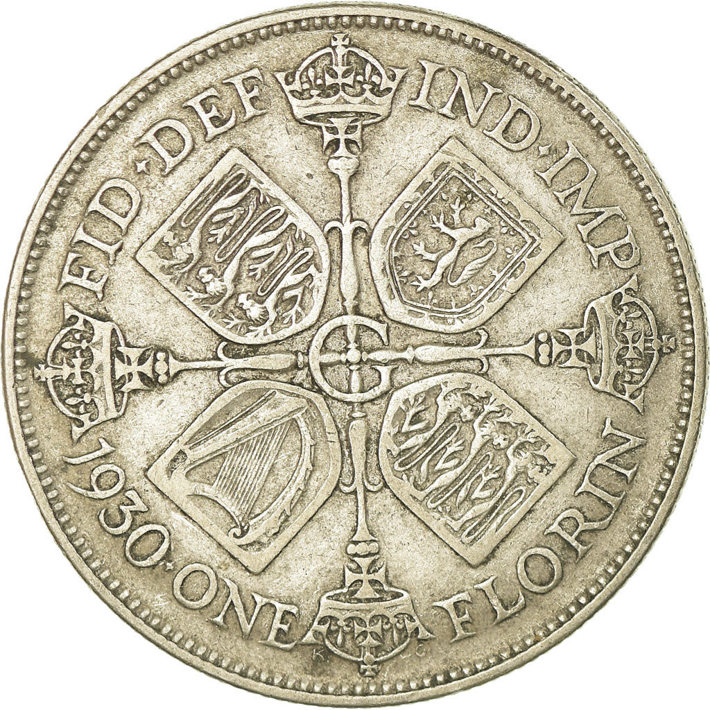 Coin, Great Britain, George V, Florin, Two Shillings, 1930, EF(40-45), Silver