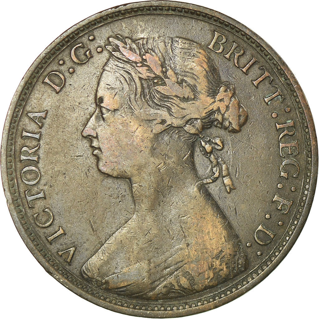 Coin, Great Britain, Victoria, 1/2 Penny, 1877, VF(30-35), Bronze, KM:754