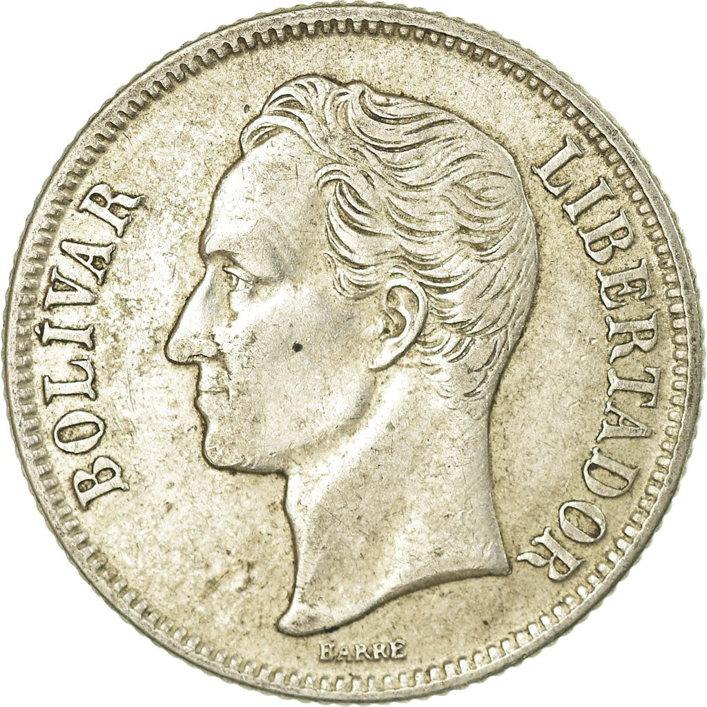 Coin, Venezuela, Bolivar, 1954, Philadelphia, EF(40-45), Silver, KM:37
