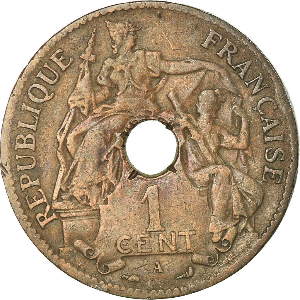 Coin, FRENCH INDO-CHINA, Cent, 1901, EF(40-45), Bronze, KM:8