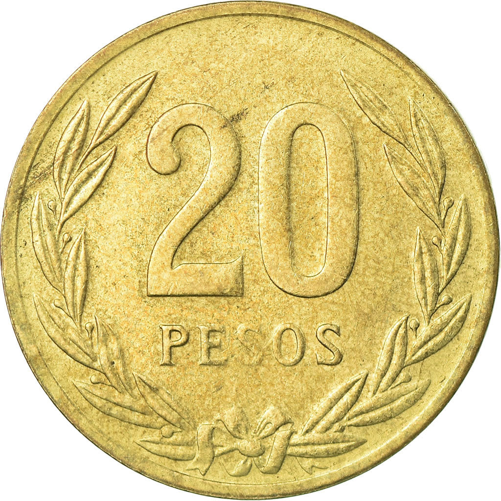 Moneda, Colombia, 20 Pesos, 1987, MBC, Aluminio - bronce, KM:271