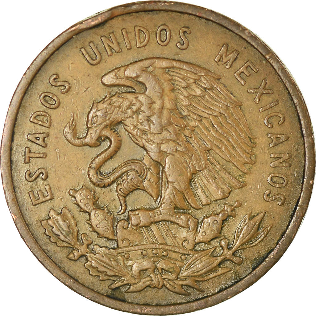 Moneda, México, 10 Centavos, 1955, Mexico City, MBC, Bronce, KM:433