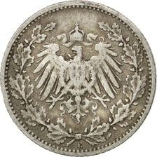 Coin, GERMANY - EMPIRE, 1/2 Mark, 1906, Muldenhütten, VF(20-25), Silver, KM:17